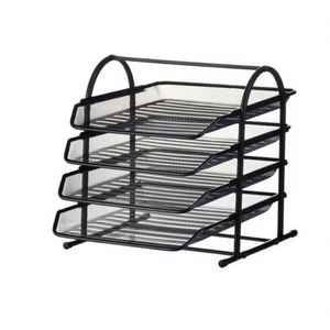 Wholesale Hot Sale 2/3/4/5 Tier Sliding Metal <b>File</b> <b>Tray</b> Black Office Home Bedroom Paper Letter Storage - Product Image 2