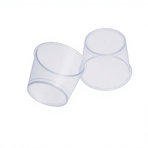 Vaso Redondo Reutilizable de Plástico PP con Tapa para Jugos, Postres y Bebidas - Product Image 1