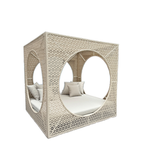Promotion : Chaise longue d'extérieur moderne en rotin tressé, grande taille, pour hôtel, plage, jardin, patio, cour – Lit de soleil durable pour bain de soleil