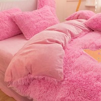 Parure de lit de luxe 4 pièces en velours corail épais et chaud pour l'hiver – Draps de lit d'hiver – Vente chaude
