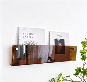Porte-revues <span class=keywords><strong>mural</strong></span> en acrylique, étagère flottante transparente, organisateur pour magazines, livres et <span class=keywords><strong>journaux</strong></span> - Product Image 3