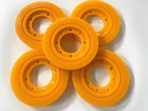 200*120*35,5mm PU Gummi Puley Rad Seil Säge maschine Schneidwerk zeuge Drahts äge Rad Form verarbeitung Service PU Schaum rad - Product Image 3