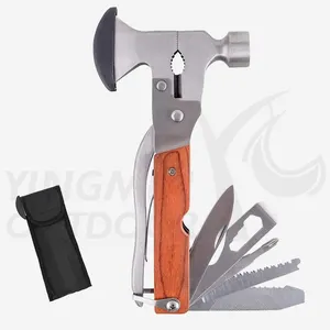 Ngoài trời cắm trại bánh Multitool di động khẩn cấp thoát rìu búa Survival kit