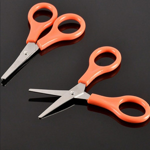 Small Scissors Stainless Steel 9Cm <b>Orange</b> Red Home Use <b>Paper</b> Cutting Tool - Product Image 2