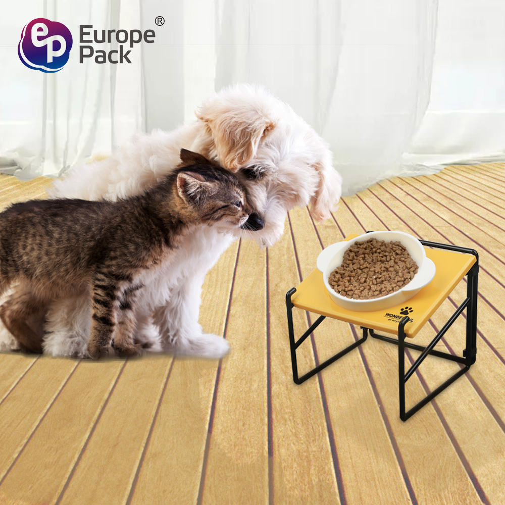 Cat and dog pet travel outdoor portable bowl rack