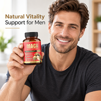 Capsules à base de plantes 7 en 1 à la racine de Maca avec Ginseng, Ashwagandha et Tribulus pour hommes – Soutien quotidien pour l'énergie, l'endurance et la vitalité