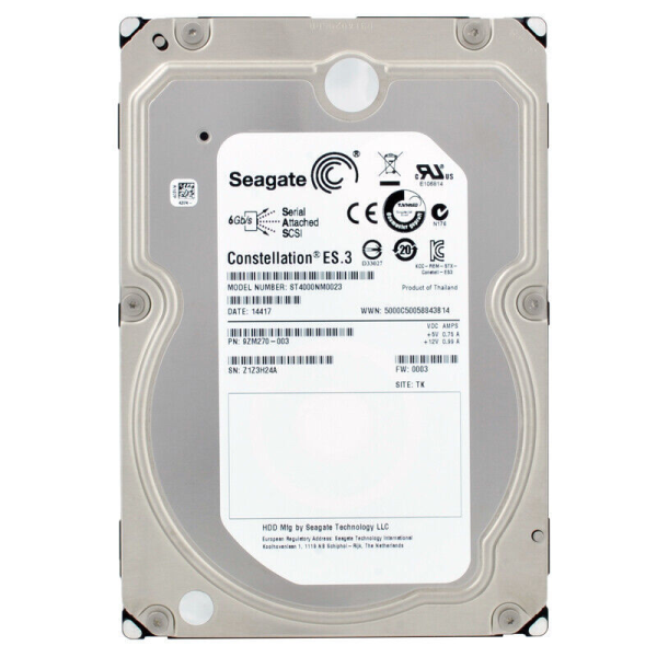 1 Brand New Original Item Hard Drive Es.3 4tb St4000nm0023 7200rpm 128mb Sas 3.5" Inch Plc