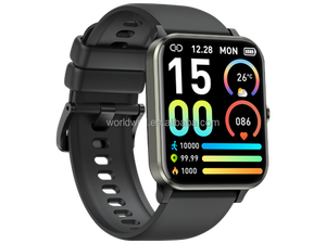 J01 Smartwatch für Männer und Frauen BT-Anruf Fitness-Tracker Herzfrequenz-Blutdruckmessgerät 1,83 Zoll Großes TFT-Display Silikonarmband IP68 - Product Image 5