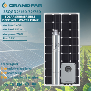 Pompe submersible solaire Grandfar SQGD 1HP haute puissance 750W pour puits profond extérieur, agriculture et eau propre 3SQGD2/150-72/150 haute pression - Product Image 1