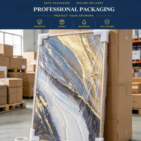 Tableau mural sur toile sans cadre, peinture abstraite moderne de luxe à texture dorée pour salon, vente directe usine, taille personnalisée ODM