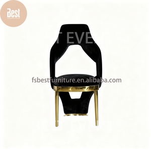 <span class=keywords><strong>Chaise</strong></span> <span class=keywords><strong>de</strong></span> <span class=keywords><strong>salle</strong></span> <span class=keywords><strong>à</strong></span> <span class=keywords><strong>manger</strong></span> en <span class=keywords><strong>velours</strong></span> incurvée <span class=keywords><strong>de</strong></span> luxe avec pieds en métal doré, design moderne et unique pour hôtel/restaurant/maison - Product Image 4