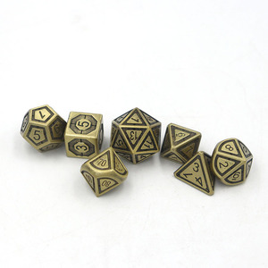 Jeu de dés polyédriques en alliage de zinc, robustes, pour <span class=keywords><strong>DND</strong></span> RPG, pour collection de jeux de société et cadeau d'affaires - Product Image 5