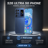 هاتف ذكي S26 Ultra 5G بشاشة HD مقاس 7.3 بوصة، ذاكرة 16 جيجابايت وسعة تخزين 1 تيرابايت، هاتف ألعاب بشريحتين، فتح بالوجه، نظام أندرويد 14