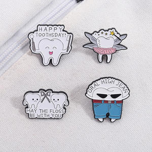 <span class=keywords><strong>Happy</strong></span> Toothsday Esmalte Pins May the Floss <span class=keywords><strong>Be</strong></span> With You Dientes Broches de cuidado dental Mochila Insignia de solapa Regalo de joyería para amigos - Product Image 4