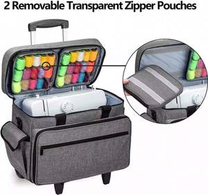 Free Sample New <b>Sewing</b> <b>Machine</b> Case on Wheels Storage Wheeled Trolley <b>Bag</b> Nylon <b>Sewing</b> <b>Machine</b> <b>Bag</b> - Product Image 3