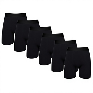 Boxers tricotés respirants pour hommes, taille haute, longueur personnalisée (court/moyen/long), grandes tailles - Product Image 2