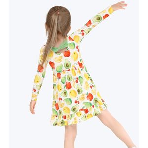 Vestido Casual Personalizado para Niñas, Manga Larga, Cintura Elástica, Corte en A, Viscosa de Bambú, Transpirable, para Uso Diario - Product Image 6