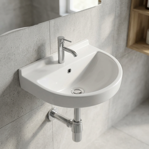 Customized White Ceramic Wall Hung Wash Basin Export Quality Bathroom Hand Wash Sink for Hotel Commercial Projects - Product Image 2