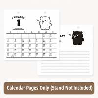Calendrier de bureau 2027 Ours Mignon, Calendrier mensuel à feuilles mobiles, Planificateur en papier épais pour la décoration du bureau, de la maison et de l'étude