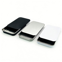 Boîte en fer blanc rectangulaire miniature personnalisée à charnière, vide, pour bonbons, chocolats, ou comme boîte coulissante pour emballage alimentaire, en stock