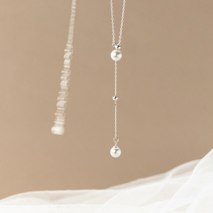 Collar Retro de Plata S925, Versión Coreana, Serie Simple con Perlas para Mujer, Accesorio de Verano D9316 - Product Image 4