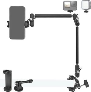 Bras magique en aluminium de 22 pouces 360 double tête sphérique 1/4 fils montage au plafond caméra téléphone articulé accessoires de Studio <span class=keywords><strong>Photo</strong></span> - Product Image 1