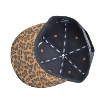 Gorra Plana con Estampado de Leopardo Personalizada, a la Moda y de Venta Caliente, con Bordado 3D de Alta Definición y Banda para la Cabeza, para Gorra Snapback