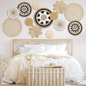 Juego de 13 Cestas de Pared Tejidas Estilo Bohemio, Decoración de Mimbre, Bambú y Seagrass Hecha a Mano <span class=keywords><strong>para</strong></span> Colgar en la Pared del Dormitorio y la Sala de Estar - Product Image 2