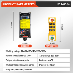 Télécommande sans fil industrielle F21-6SF, intelligente, pratique et fiable pour les plateformes de forage, les grues, les palans, accessoires offerts - Product Image 1