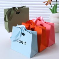 Sacs d'emballage carrés personnalisés de luxe faits à la main pour bijoux, sacs créatifs orange avec poignées pour l'emballage de montres