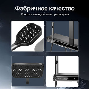 ชุดก๊อกน้ำฝักบัวสแตนเลสสีเทาปืนสไตล์โมเดิร์นสำหรับห้องน้ำ - Product Image 5