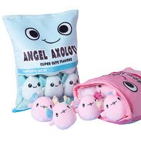 Axolotl en peluche oreiller jouets personnalisé Snack poche Axolotl jouets en peluche en gros animal en peluche Axolotl en peluche jouet