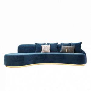 Set <span class=keywords><strong>sofa</strong></span> melengkung modern beludru, furnitur mewah Italia <span class=keywords><strong>sofa</strong></span> semi lingkaran - Product Image 1