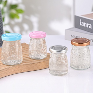 Pot en verre transparent miniature de qualité alimentaire, hermétique, 50 ml, 75 ml, 100 ml, pour confiture, miel, nourriture, yaourt, gelée, pudding, nid d'oiseau, avec couvercle à vis - Product Image 4