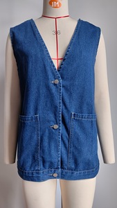 <span class=keywords><strong>Gilet</strong></span> <span class=keywords><strong>sans</strong></span> manches en denim à la mode pour femmes, veste en <span class=keywords><strong>jean</strong></span> rétro de couleur unie, <span class=keywords><strong>gilet</strong></span> avec poches amples, <span class=keywords><strong>gilet</strong></span>, vente en gros du printemps et de l'été - Product Image 6