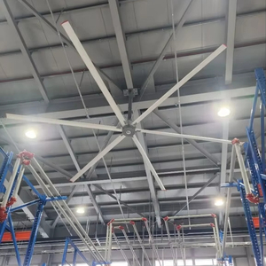 Ventilateurs de plafond HVLS industriels de taille 7,3 m, couleur noire ou grise, à aimant permanent, dernier design, avec moteur de 1,1 kW pour entrepôt - Product Image 3