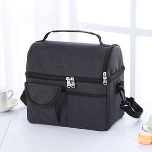 Doble cubierta reutilizable <span class=keywords><strong>de</strong></span> papel <span class=keywords><strong>de</strong></span> aluminio <span class=keywords><strong>bolsa</strong></span> <span class=keywords><strong>de</strong></span> refrigerador aislado doble compartimento almuerzo <span class=keywords><strong>bolsa</strong></span> con suave a prueba <span class=keywords><strong>de</strong></span> fugas del trazador <span class=keywords><strong>de</strong></span> líneas y correa <span class=keywords><strong>de</strong></span> hombro - Product Image 2