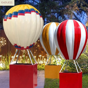 Statue de <span class=keywords><strong>montgolfière</strong></span> en résine et fibre de verre personnalisable <span class=keywords><strong>Art</strong></span> de jardin de Noël extérieur festif pour accessoires de centre de table de douche de bébé - Product Image 6