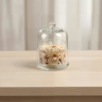 Ensemble cadeau de bougies aromatiques en cire de paraffine réutilisable et durable dans un bocal en verre avec couvercle en verre de luxe pour Noël et Ramadan