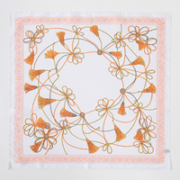 Foulard carré en satin effet soie à rayures, motif agrumes frais et citron, motif fruit d'été doux, pour femme, accessoire décoratif pour le cou