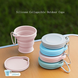 Gobelet pliable en silicone de qualité alimentaire réutilisable, tasse pliable avec couvercles, gobelets extensibles rétractables pour boire en extérieur - Product Image 4
