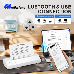 Impresora Térmica Portátil Milestone MHT-P8008WD A4, Compatible con Papel Térmico A4 de 8.26 x 11.69 Pulgadas, Inalámbrica <span class=keywords><strong>para</strong></span> IOS/Android/<span class=keywords><strong>Windows</strong></span>, en Existencia - Product Image 4
