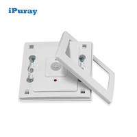 Interrupteur à détecteur de mouvement PIR haute puissance 220V 2000W avec interrupteur DIP, temporisation réglable, portée 7m pour lumières et ventilateurs