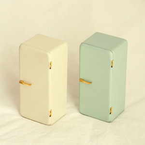 Mini Frigorifero in Metallo <span class=keywords><strong>Giocattolo</strong></span> per Bambini, Simulazione di Arredamento per Casa delle Bambole 1:12, Frigorifero in Miniatura per Scene BJD - Product Image 2