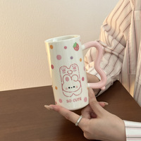 Lelyi Ins Style mignon lapin en céramique tasse à eau tasse bureau café petit déjeuner lait tasse cadeau