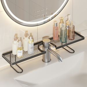 Organisateur d'évier en métal maillé à poser sur robinet, <span class=keywords><strong>étagère</strong></span> de rangement pour comptoir et meuble-lavabo - Product Image 4