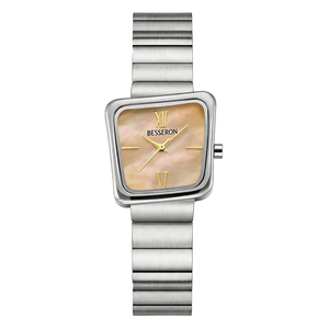 Reloj de cuarzo cuadrado para mujer, ecológico, de acero inoxidable, proveedor de relojes, esfera minimalista, resistente al agua, reloj analógico. - Product Image 4