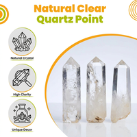 Tour de cristal de quartz clair poli naturel de haute qualité, pointe de quartz pour la guérison spirituelle, baguette de quartz, ornement de bureau Feng Shui