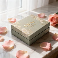 Boîte cadeau rigide personnalisée pour soins de la peau, avec motif floral et dorure à chaud, recyclable, UV, emballage cosmétique vide OEM, marque privée, ensemble beauté visage