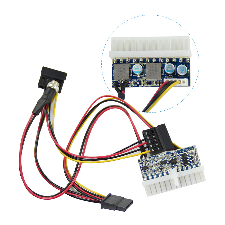 12 В постоянного тока 5,5*2,5 мм мама с ATX 24Pin до 4 * SATA разъем Pico PSU 4-сторонний разветвитель шнур